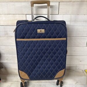 London Fog Queensbury Expandable Handle  20"   Spinner BLUE Fast Shipping